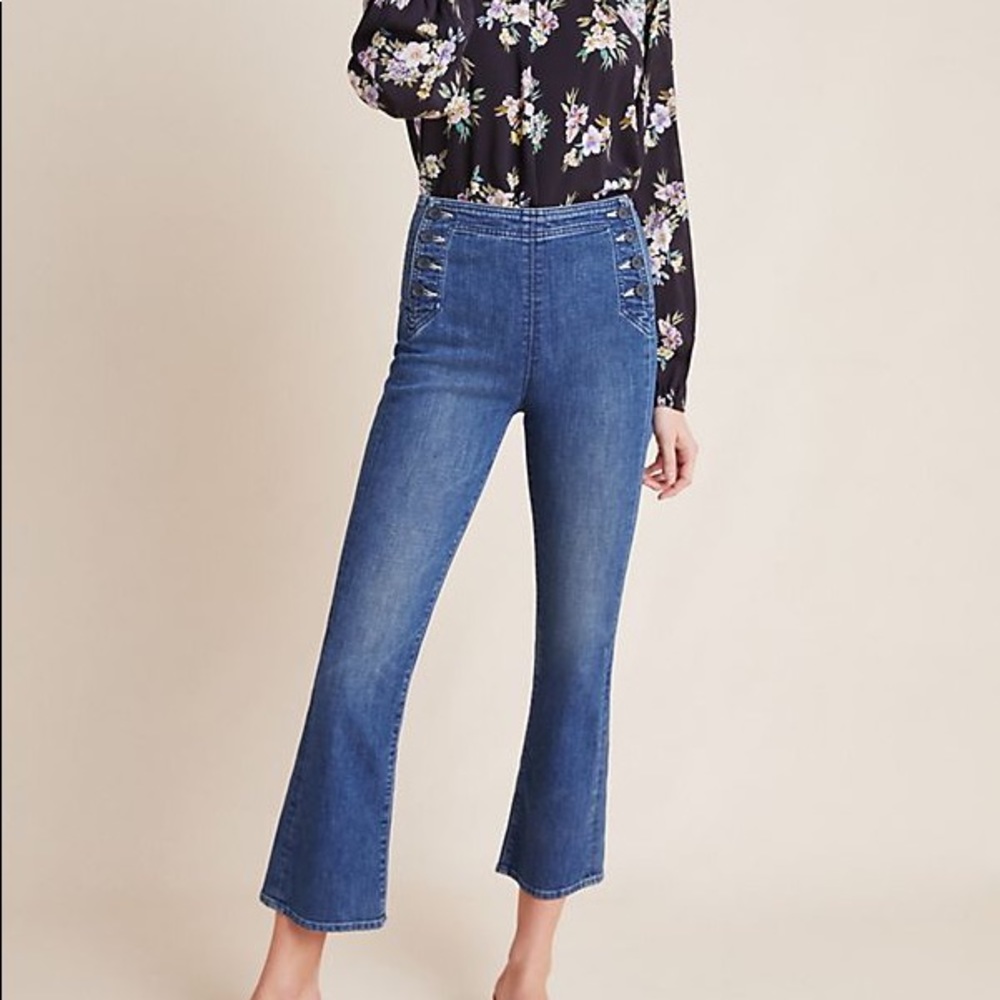 MOTHER The Sailor Tripper Crop Flare Jeans